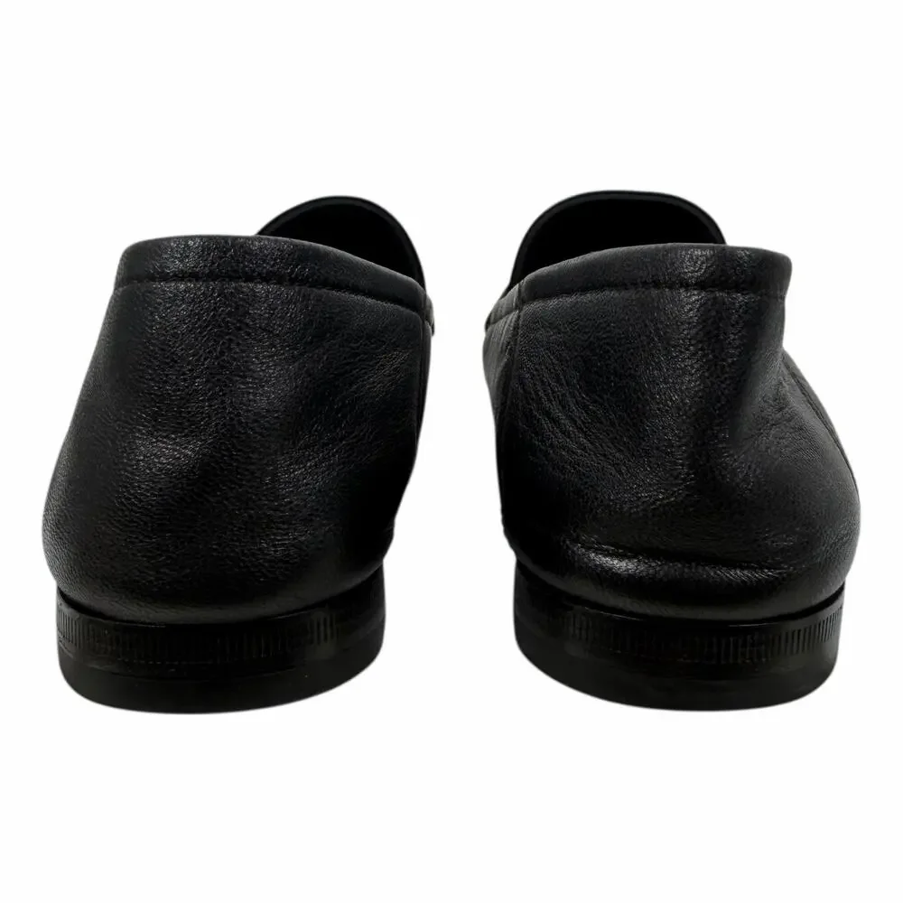 Gucci Brixton Leather Horsebit Loafers Mules Slide Black Size 36